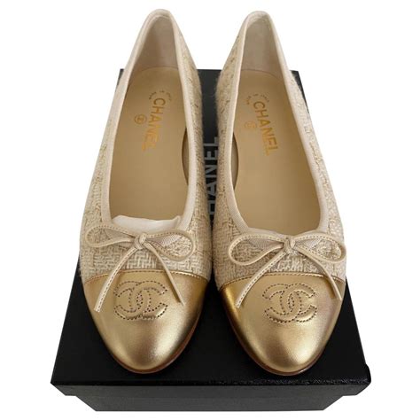 chanel tweed flats|chanel two tone ballet flats.